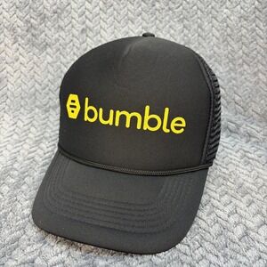 Bumble App Promo Trucker Hat Black Yellow Mesh Snapback Make The First Move Cap